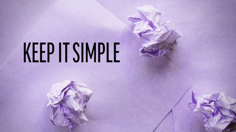 3 crumpled sheets on 2 flat sheets reminding us to keep habit tracking simple