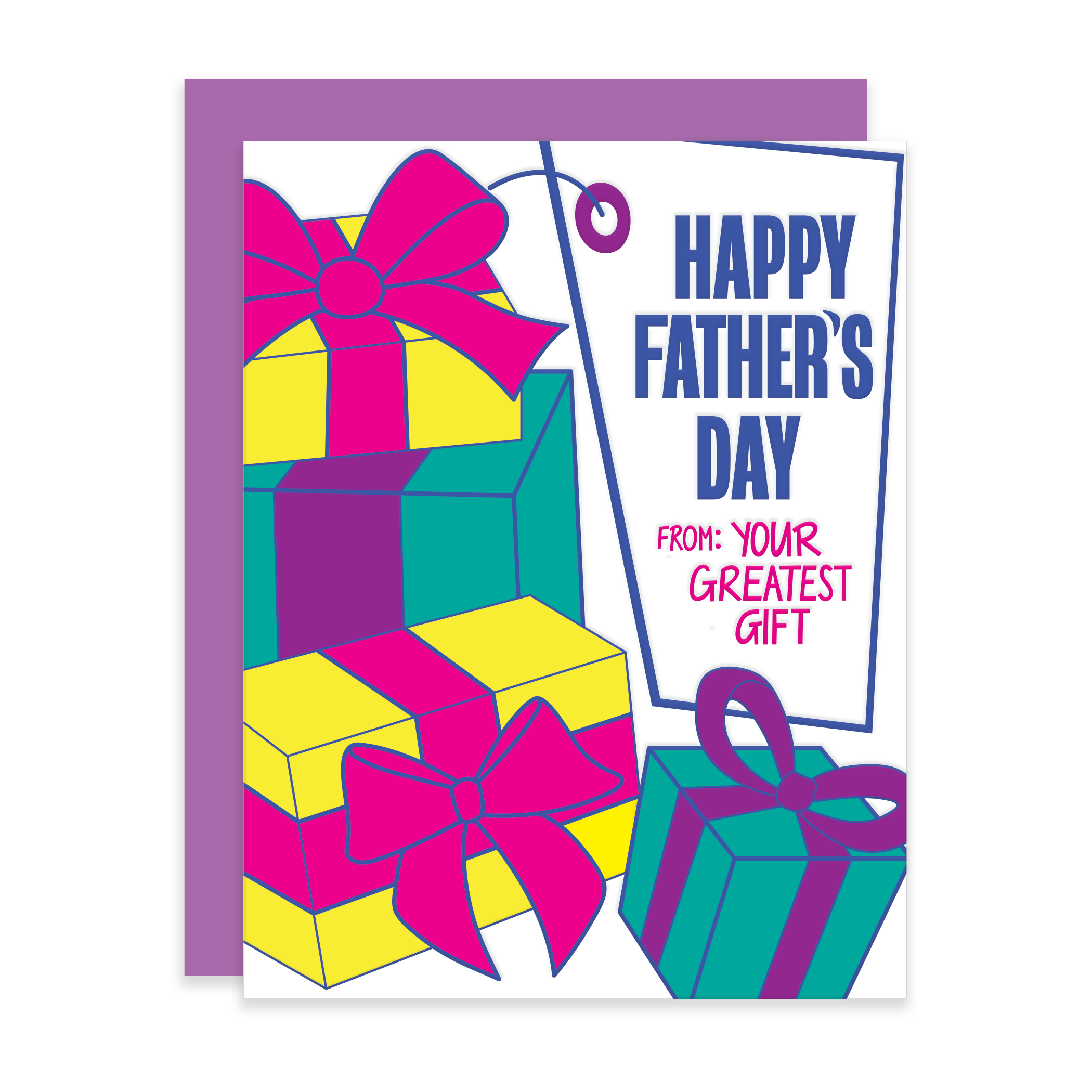 Greatest Gift, Letterpress Father's Day Card Add Pink and Stir Stationery