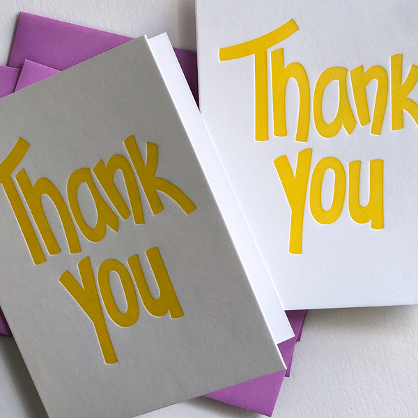 Thank You Card | Letterpress Greeting Card – Add Pink and Stir Stationery
