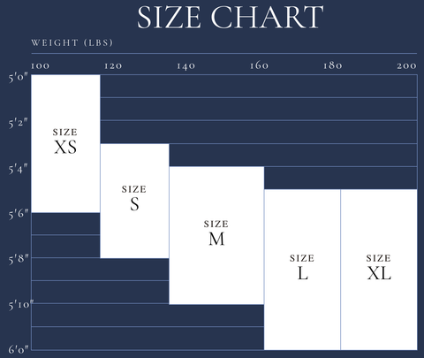 Frank & Eileen Size  Chart