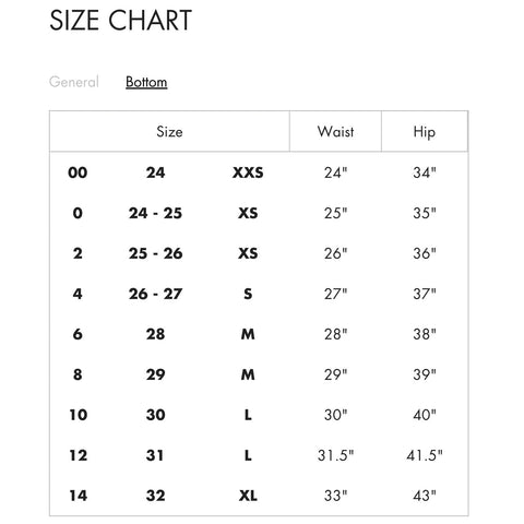 generation love bottom size chart