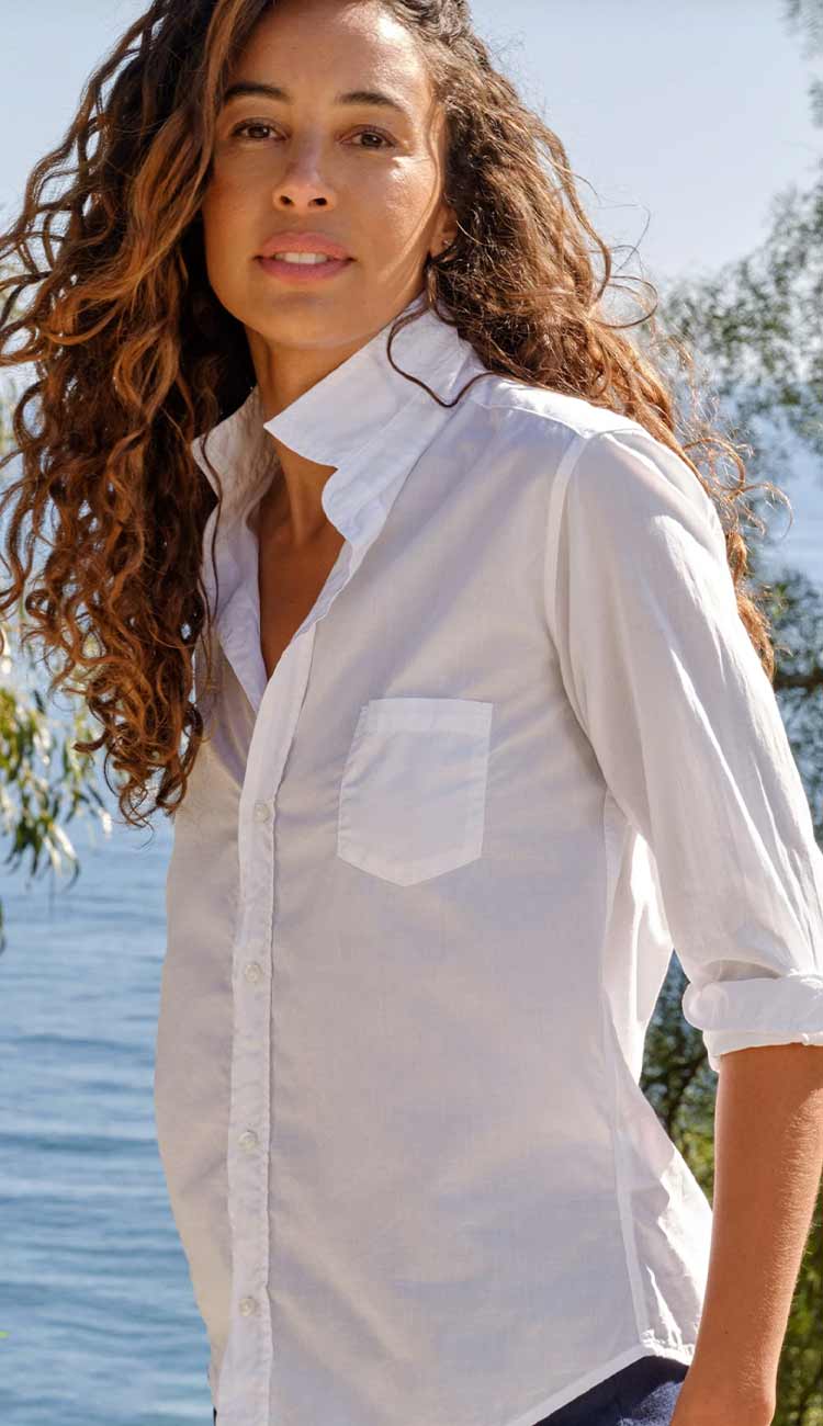 Barry Featherweight Button Down Shirt - White