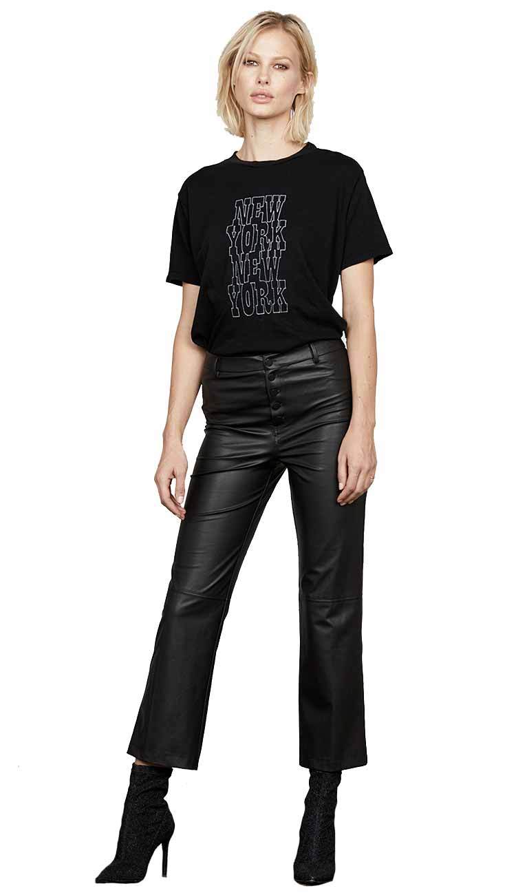 leather flare pants