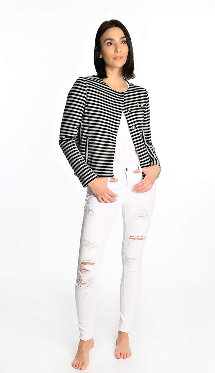 French Stripe Jersey Blazer