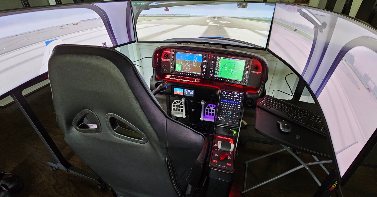 a cirrus flight simulator in someones house