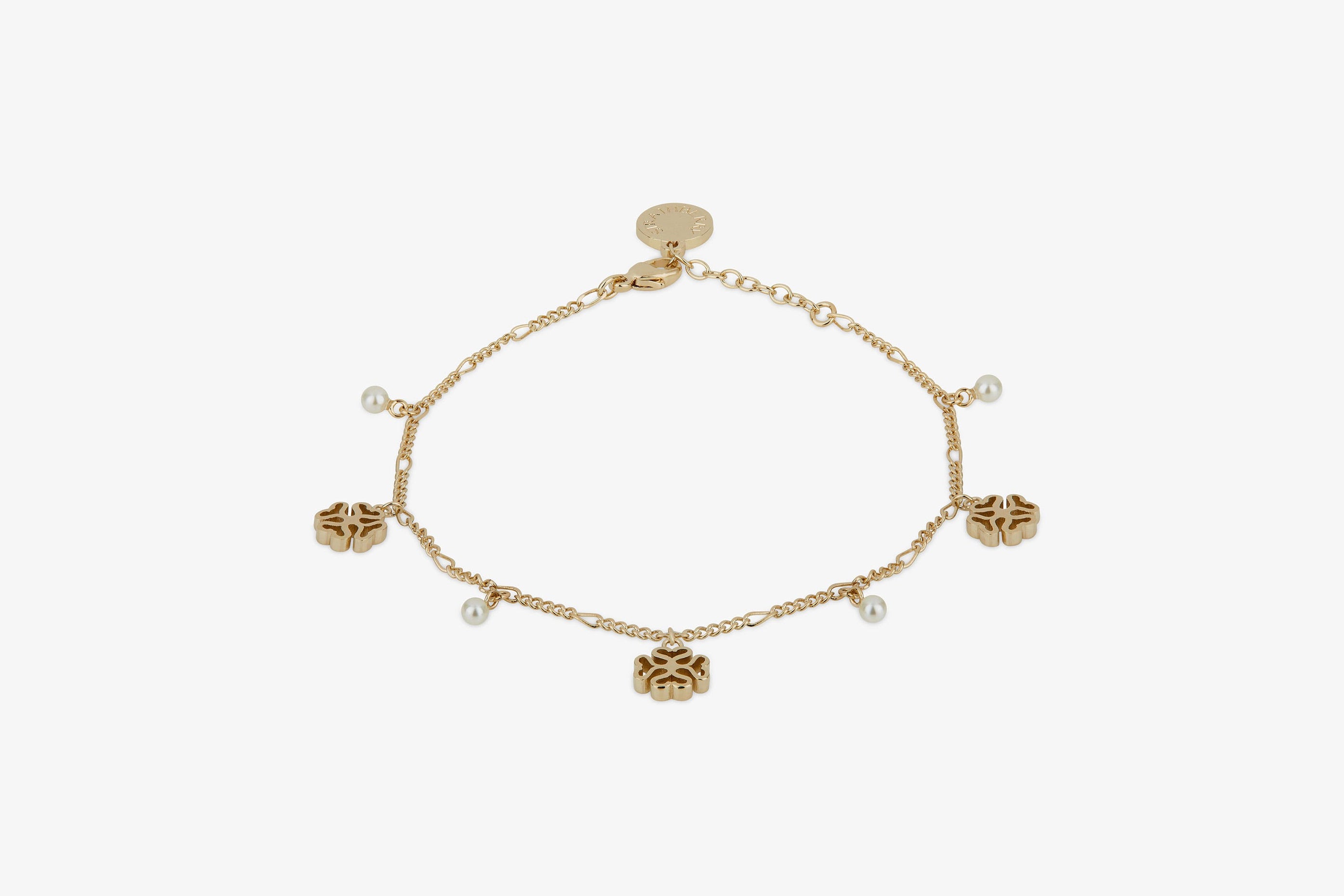 A view showcasing our Monogram Bracelet - 22 Carat Gold Gilded