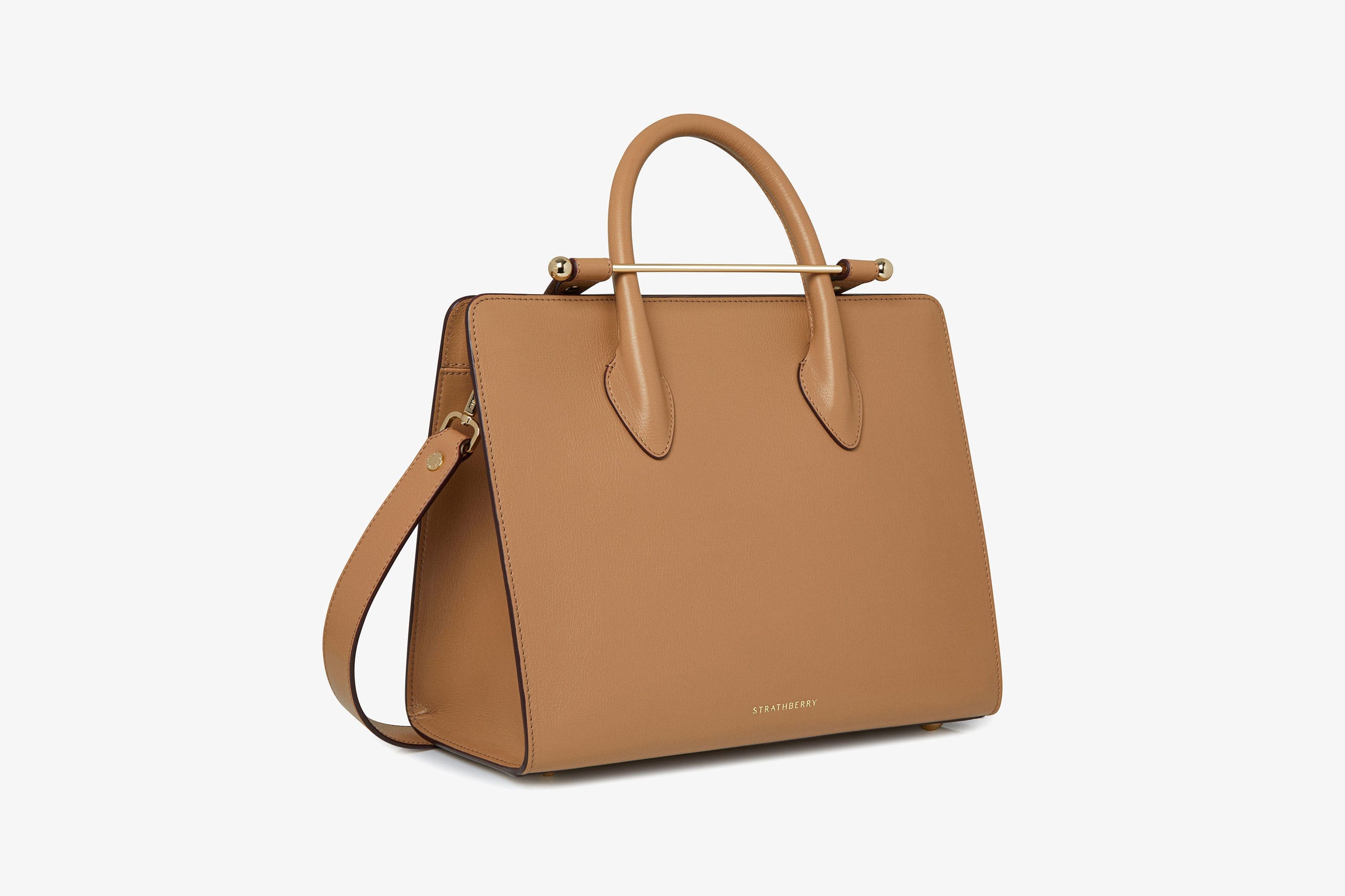 A view showcasing our The Strathberry Midi Tote - Caramel