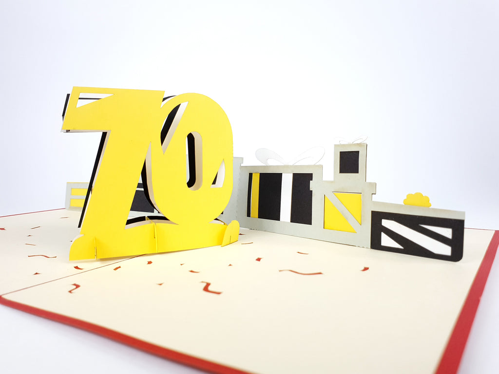 70th birthday pop up card template free download