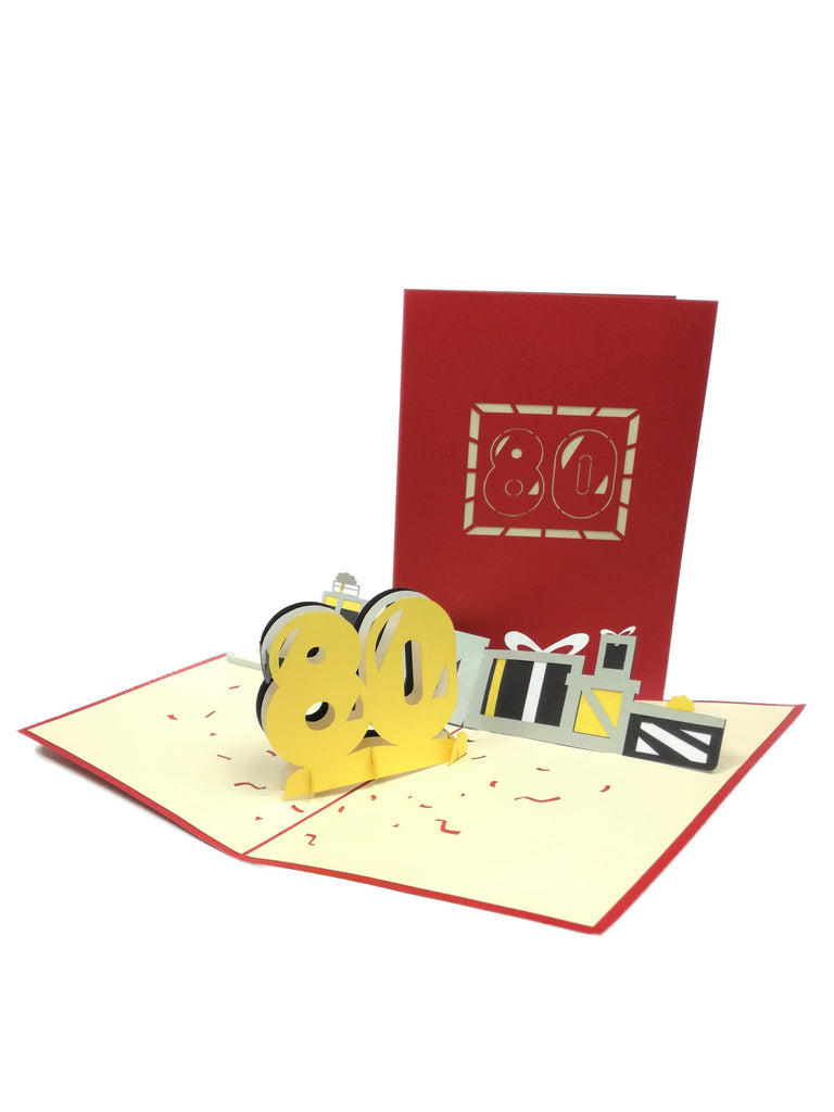 80th Birthday Pop Up Card – Pop Up-Cards UK