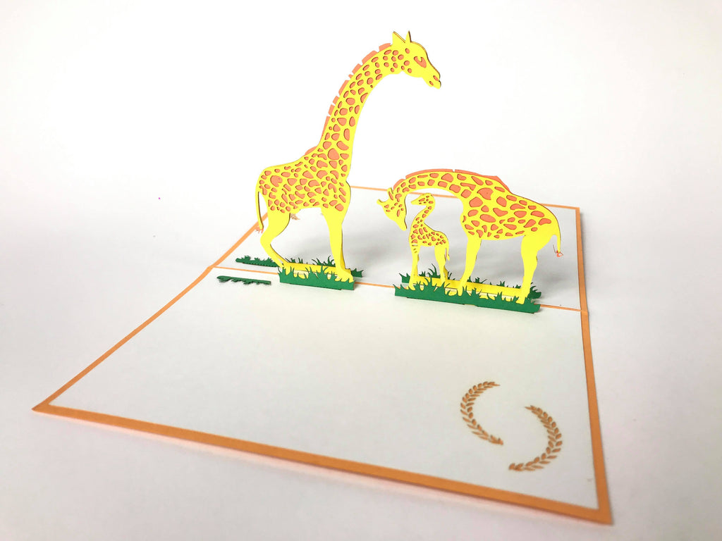 giraffe pop up card templates free download