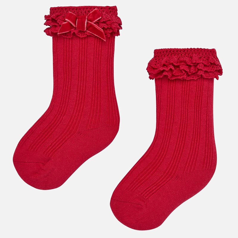 red knee high baby socks