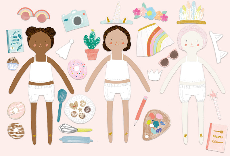 unicorn paper dolls