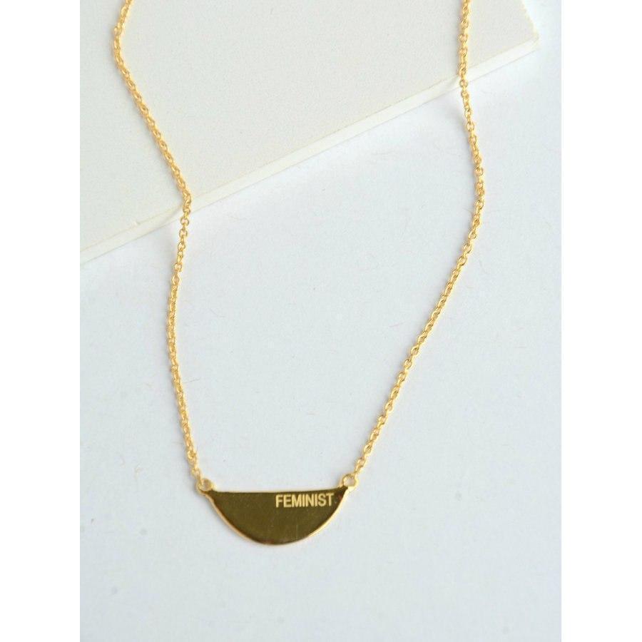 The Fair Feminist 14k Gold Necklace travel product recommended by Christine LeLacheur on Pretty Progressive.