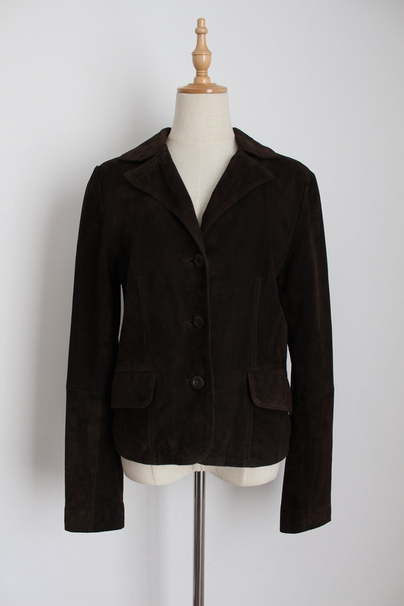 VINTAGE STREET ONE GENUINE SUEDE LEATHER JACKET - SIZE 12