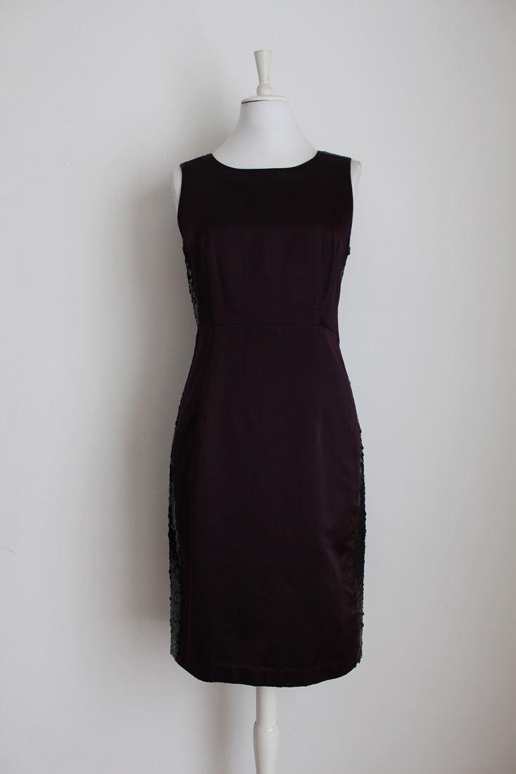 VERA WANG LAVENDER LABEL SILK BURGUNDY DRESS - SIZE 12