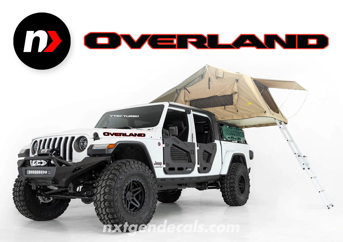 Jeep OVERLAND Hood Vinyl Decals JL JT 2018 2022 – NxtGen Decals