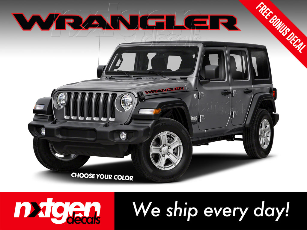 Jeep WRANGLER Hood Vinyl Decals JL JT 2018 2022 – NxtGen Decals