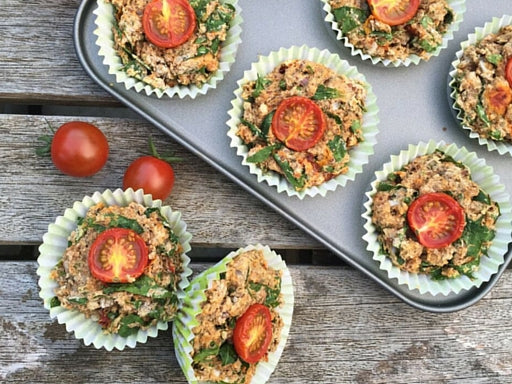 Spinach and Tomato Savoury Muffins