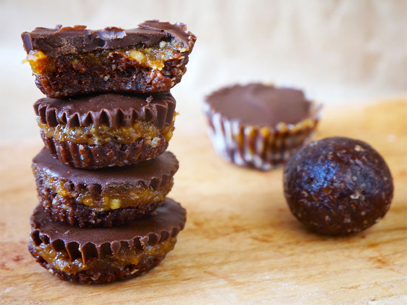 Chocolate Caramel Fudge Cups (Vegan)