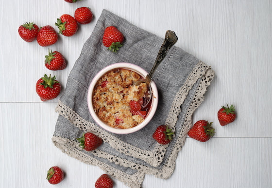 Miniature Strawberry and Coconut Crumble