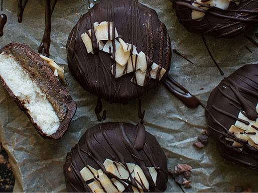 Chocolate Covered Coconut Caramel Patties