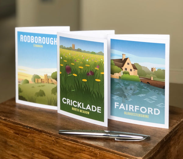 Greeting cards of Fairford, Cricklade, Rodbourgh Common