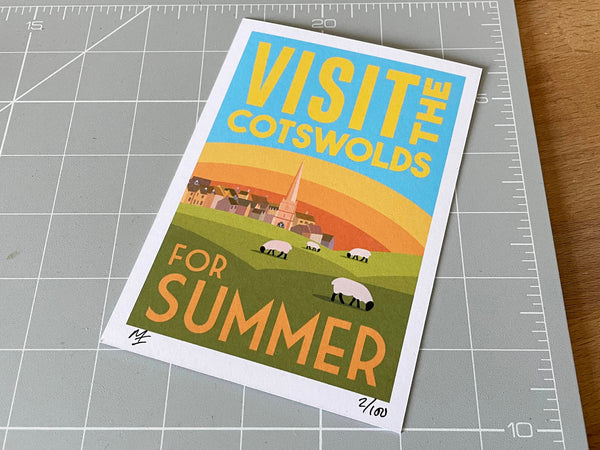 Cotswold summer postcard design