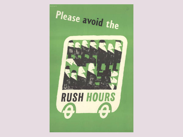 Avoid the rush hours bus poster 1959