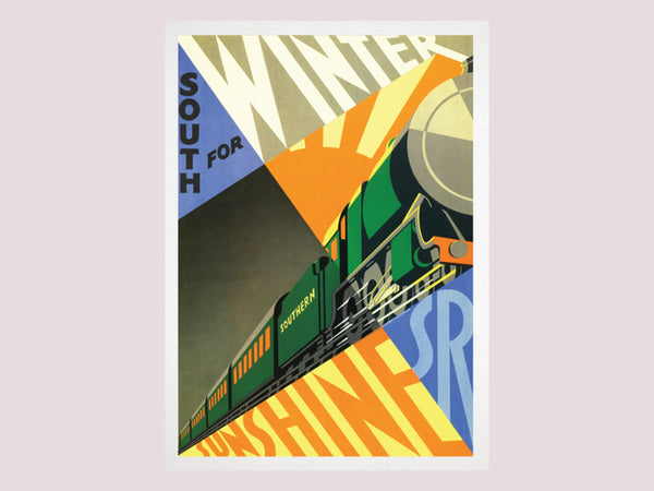South for Winter Sunshine railway poster