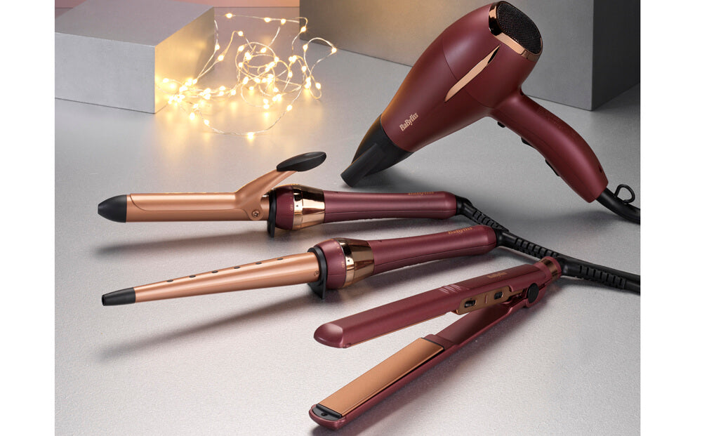 BaByliss Berry Crush Wand, BaByliss glattejern, BaByliss hårtørrer og BaByliss krøllejern