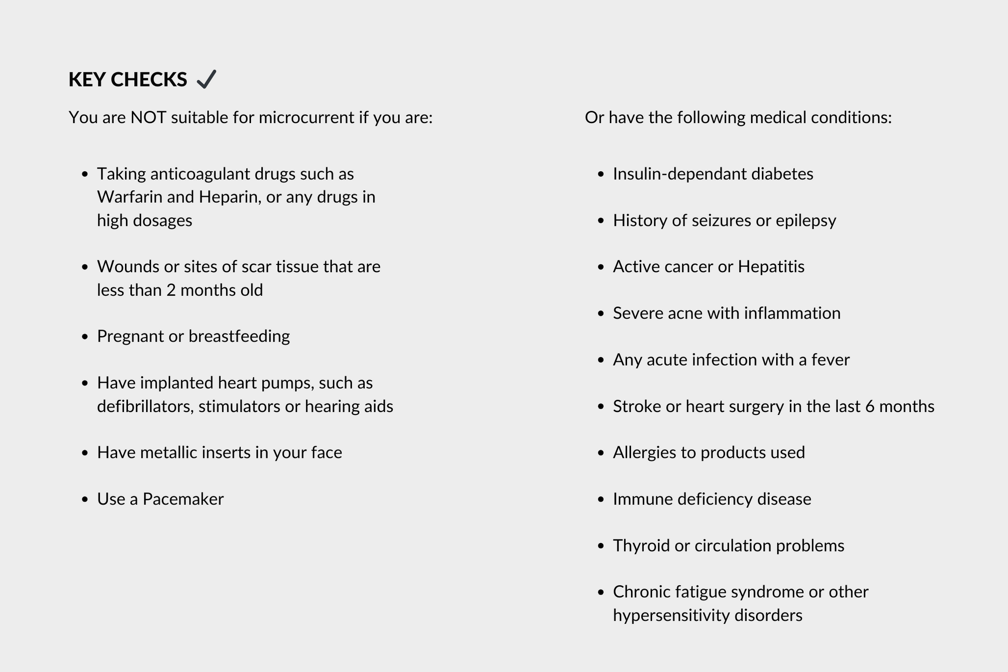 Microcurrent contraindications