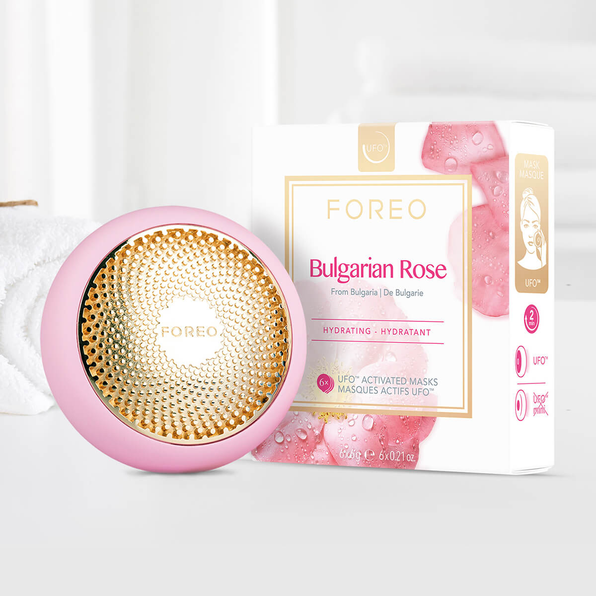 FOREO UFO og ansigtsmaske med bulgarske rose