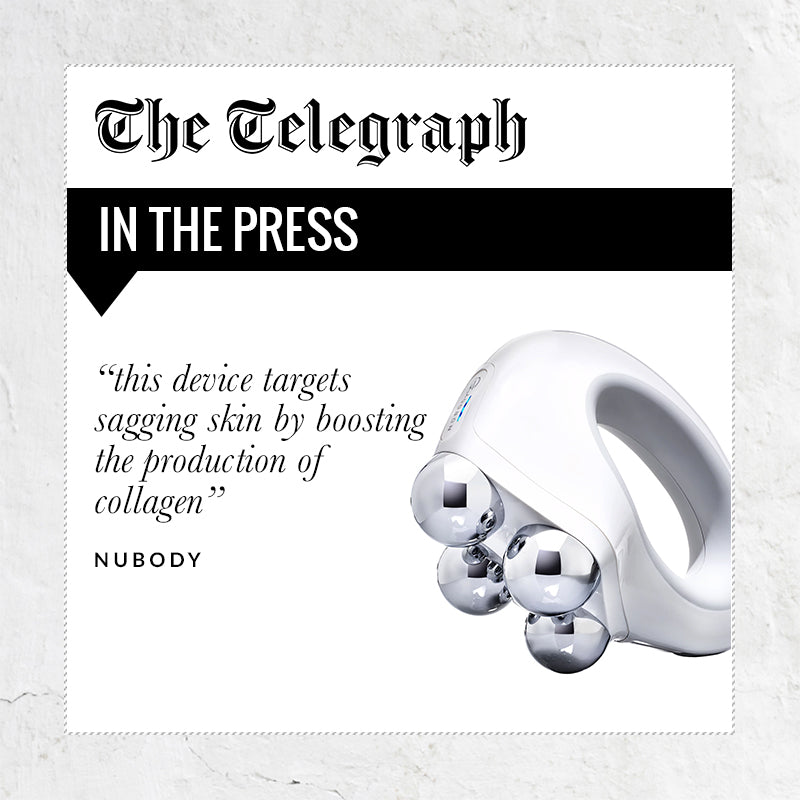 The Telegraph press quote - this device targets sagging skin by boosting the production of collagen