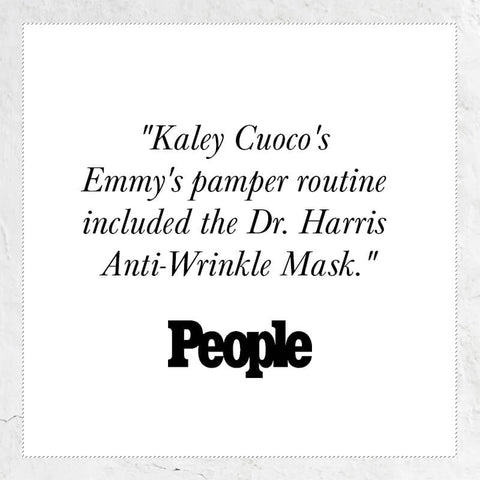 Kaley Cuoco's Emmy pamper routine included the Dr. Harris Anti-Wrinkle mask - quote from People