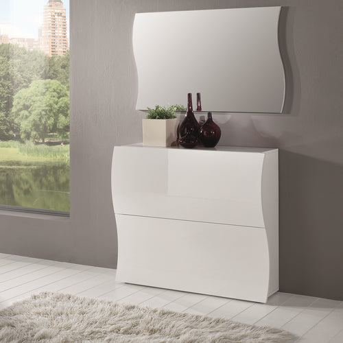 Onda White Gloss 2 Doors Shoe Cabinet