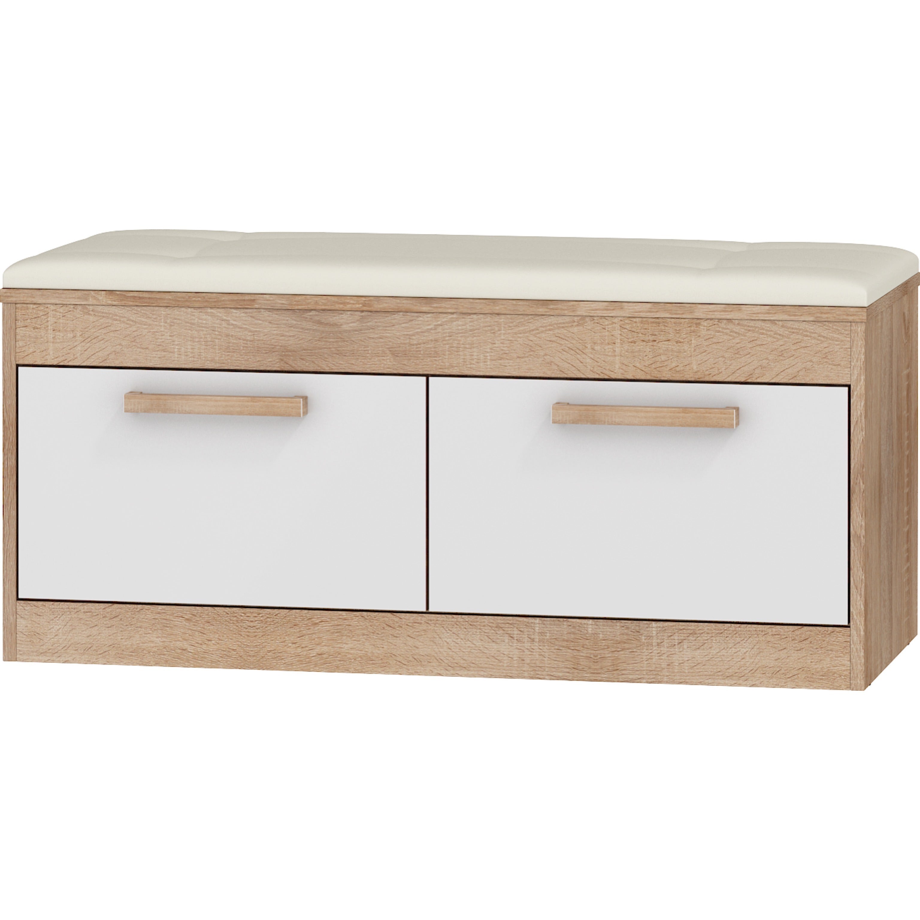 Maximus Upholstered 2 Cabinet Entryway Storage Bench Shoe