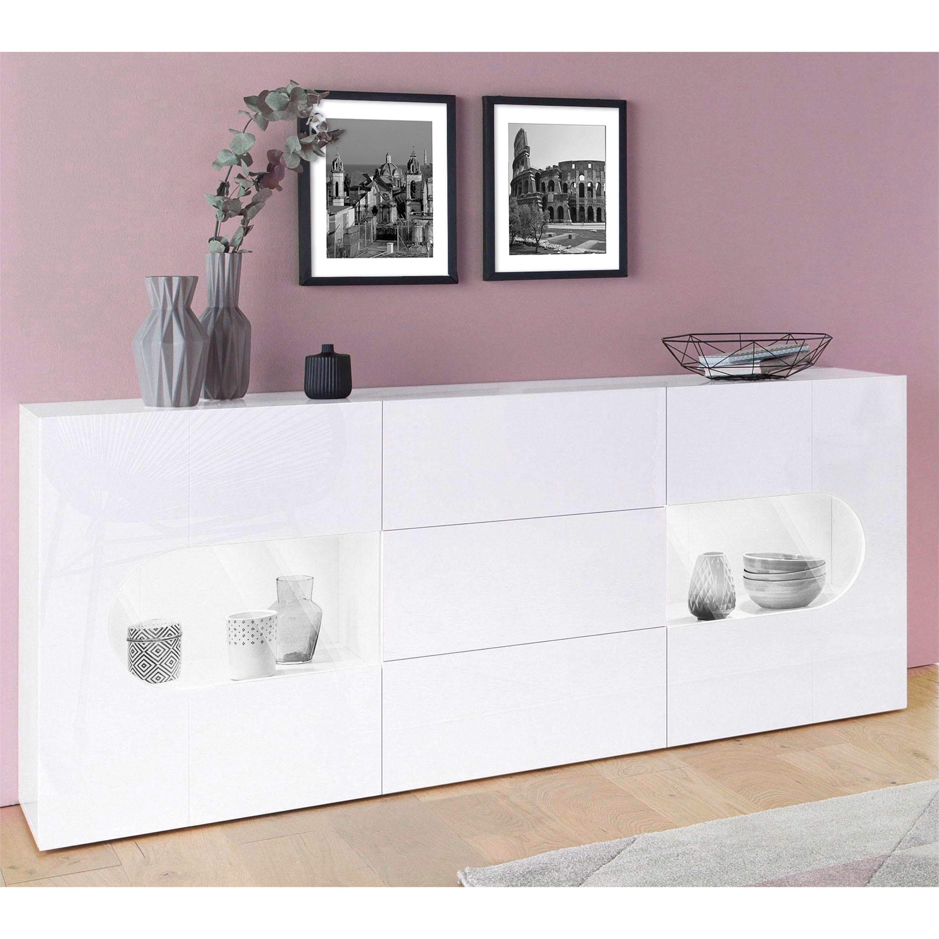 Real 70 Inch White Gloss Sideboard Furniture Agency