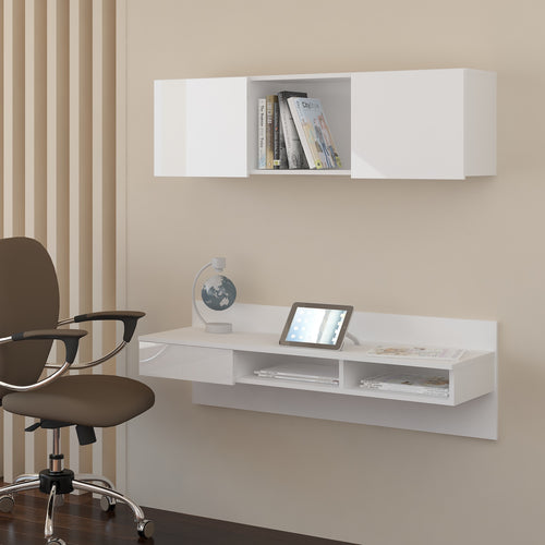 Uno Wall-Mounted Floating Home Office Set, Multiple Finishes