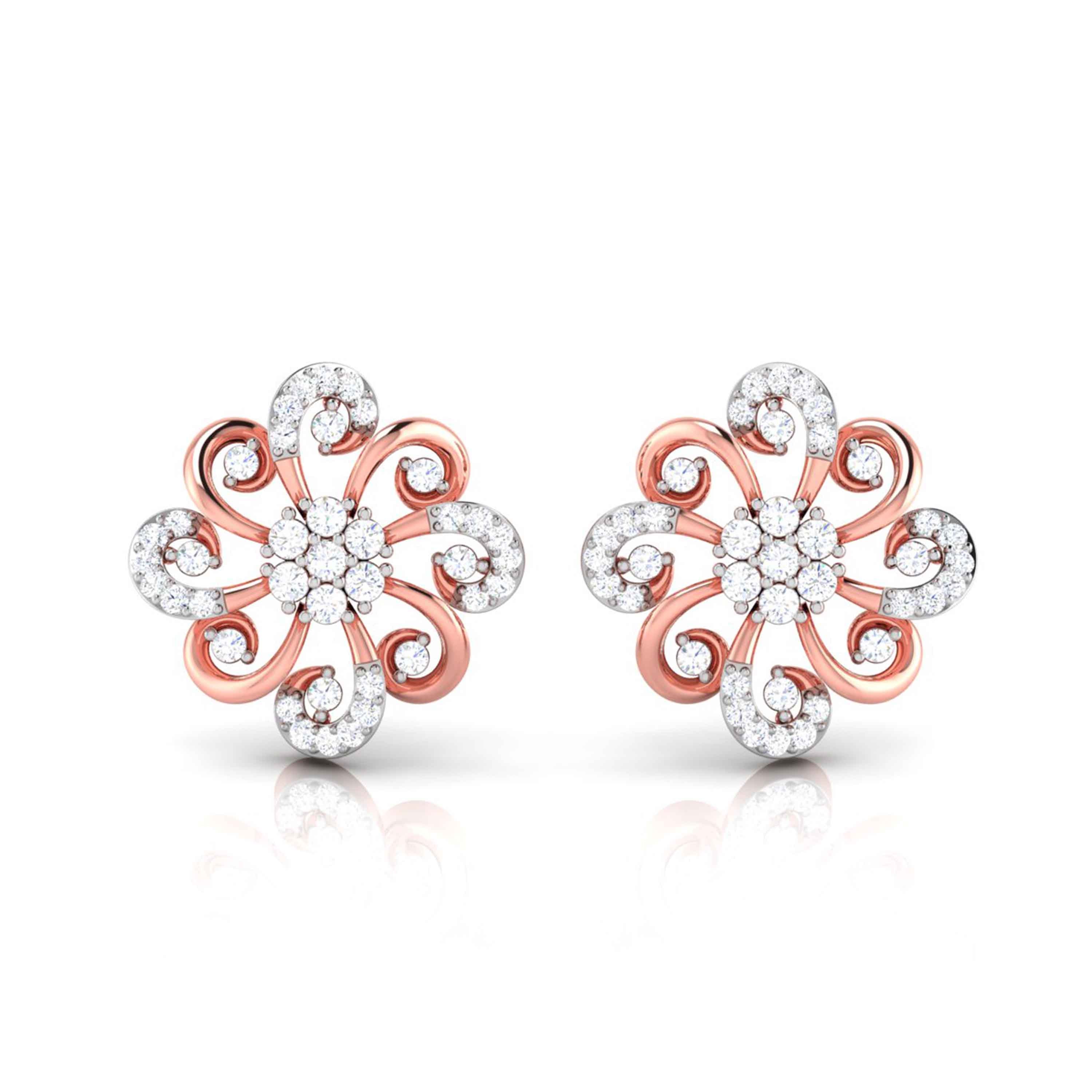 Brocade Tendril Earrings - EFIF Diamonds – EF-IF Diamond Jewellery