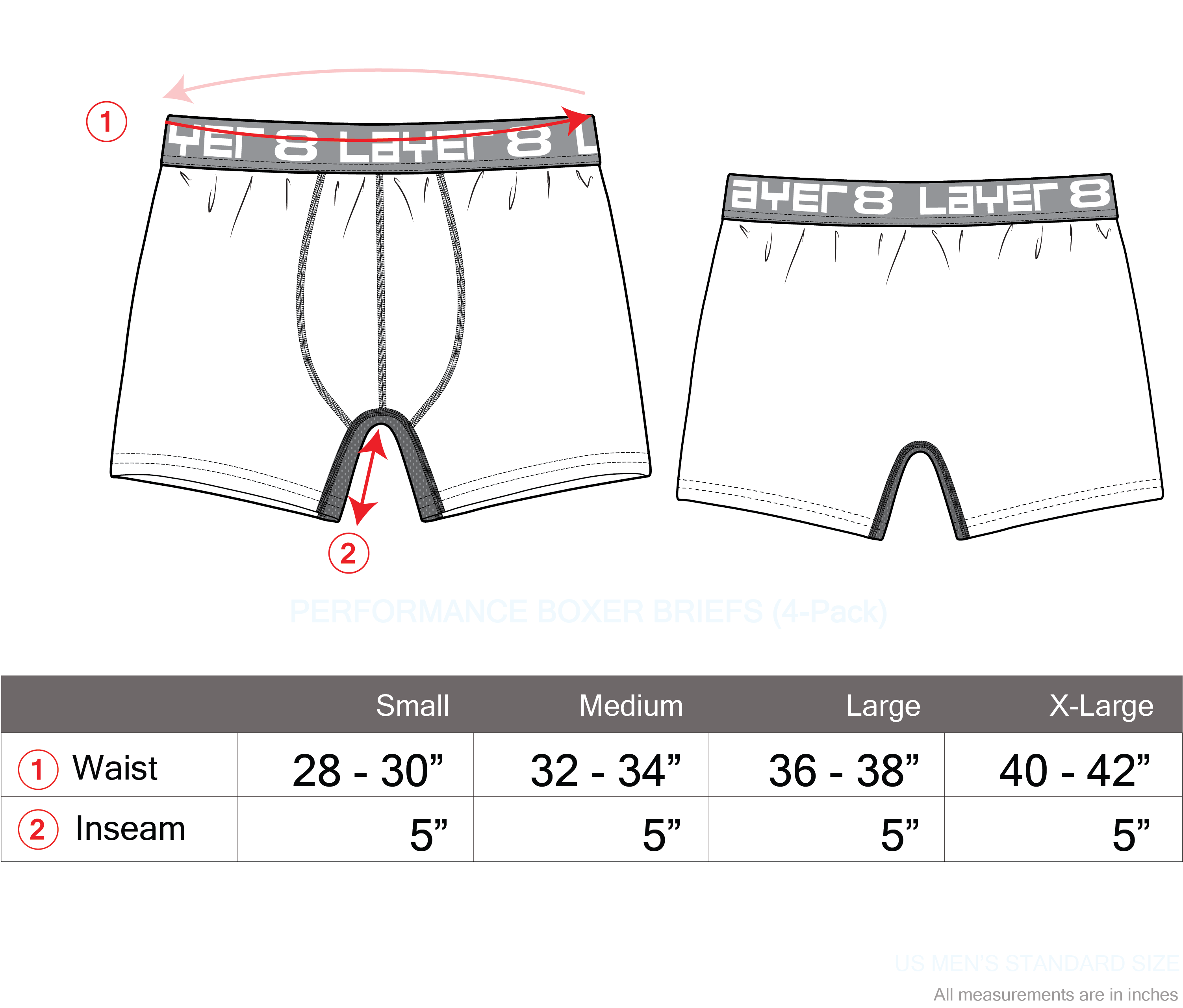 Performance Boxer Brief (4-Pack) – Layer 8