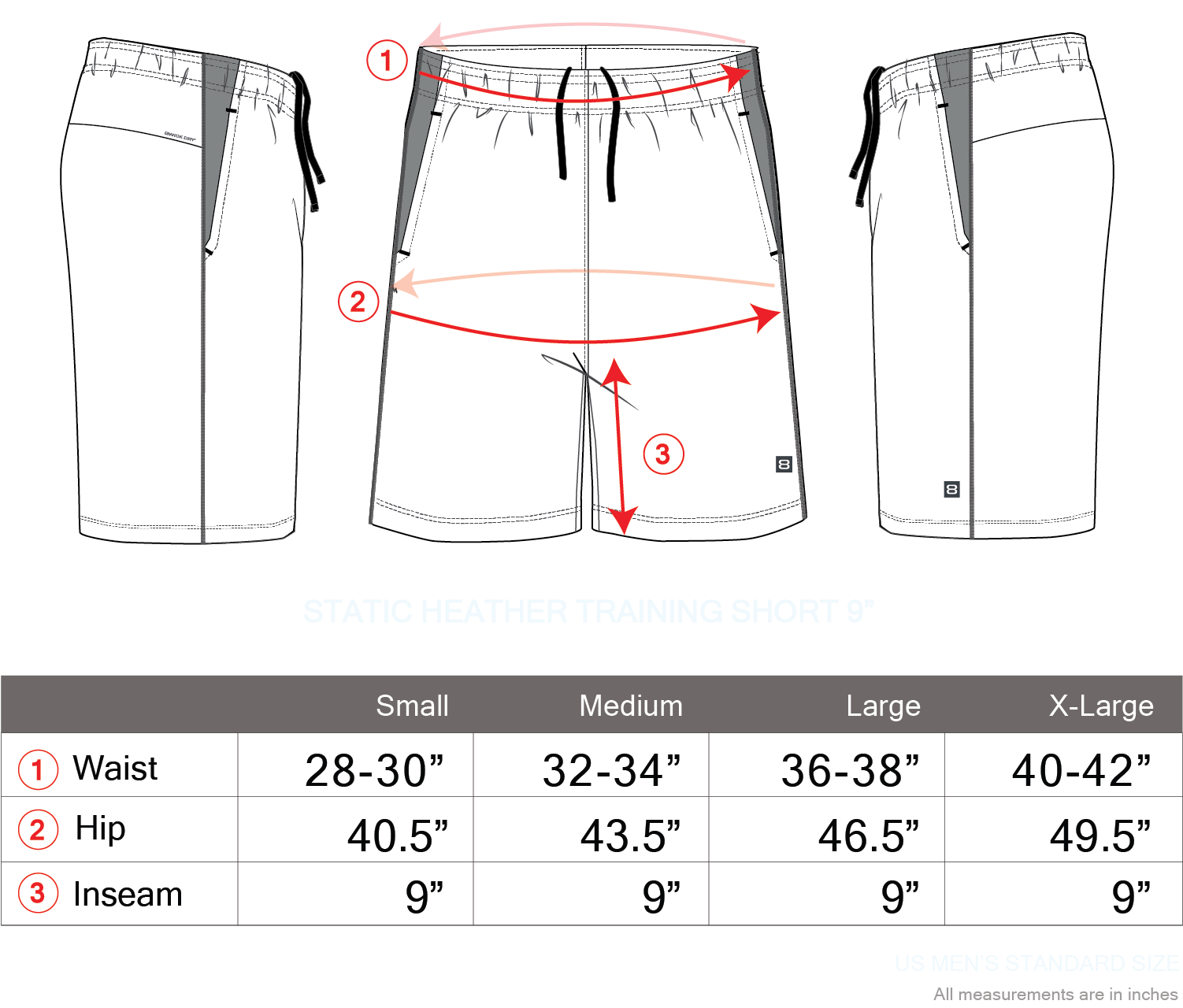 Static Heather Training Short 9