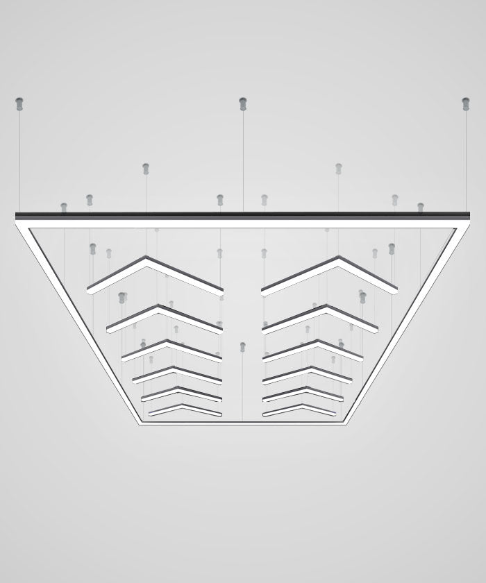 12 Arrow Shaped LED Lighting with Hanging Kit, Car Garage Light - Cool White