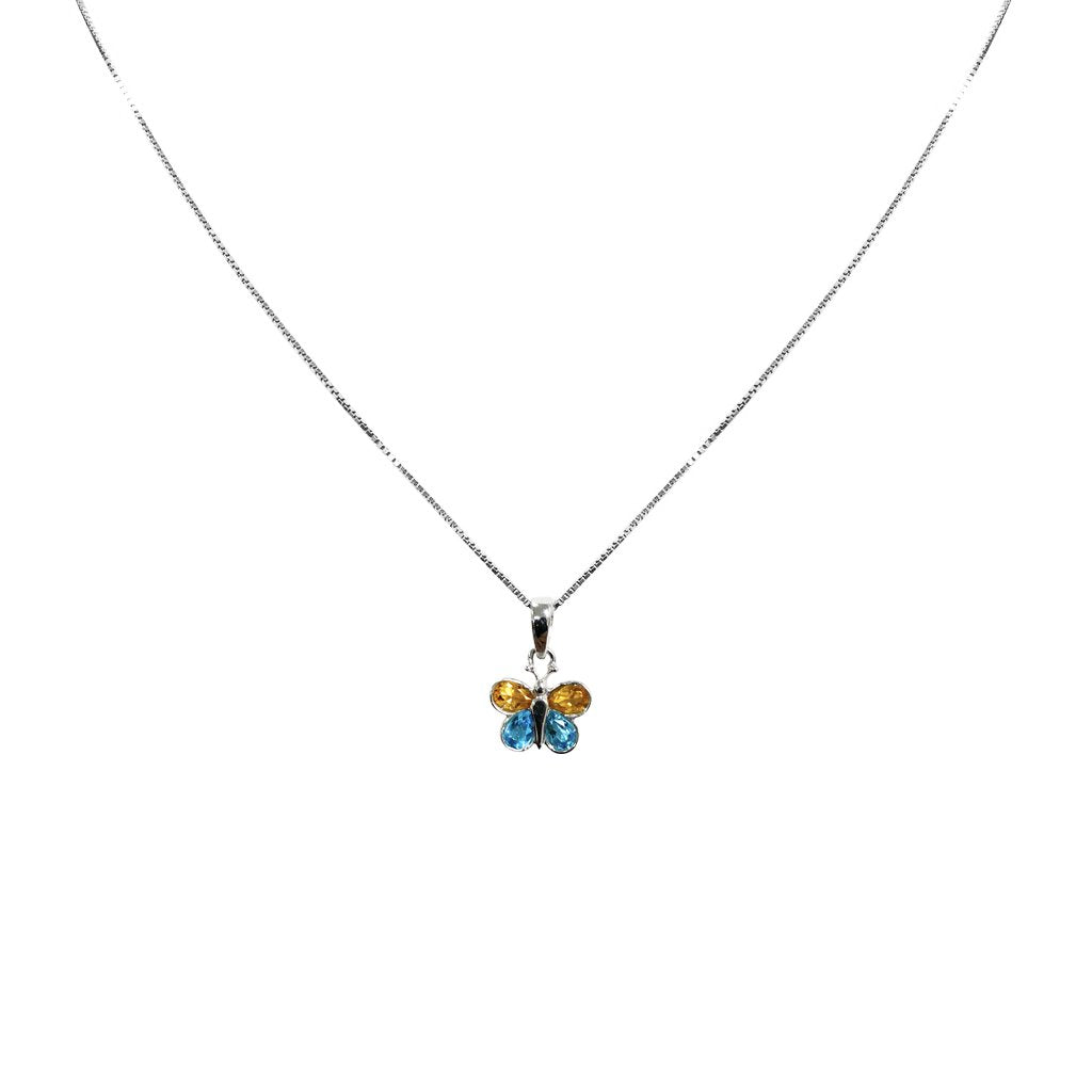 blue topaz and citrine necklace