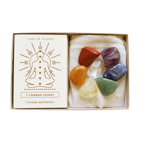 7 Chakra Stones Crystal Set Giftbar