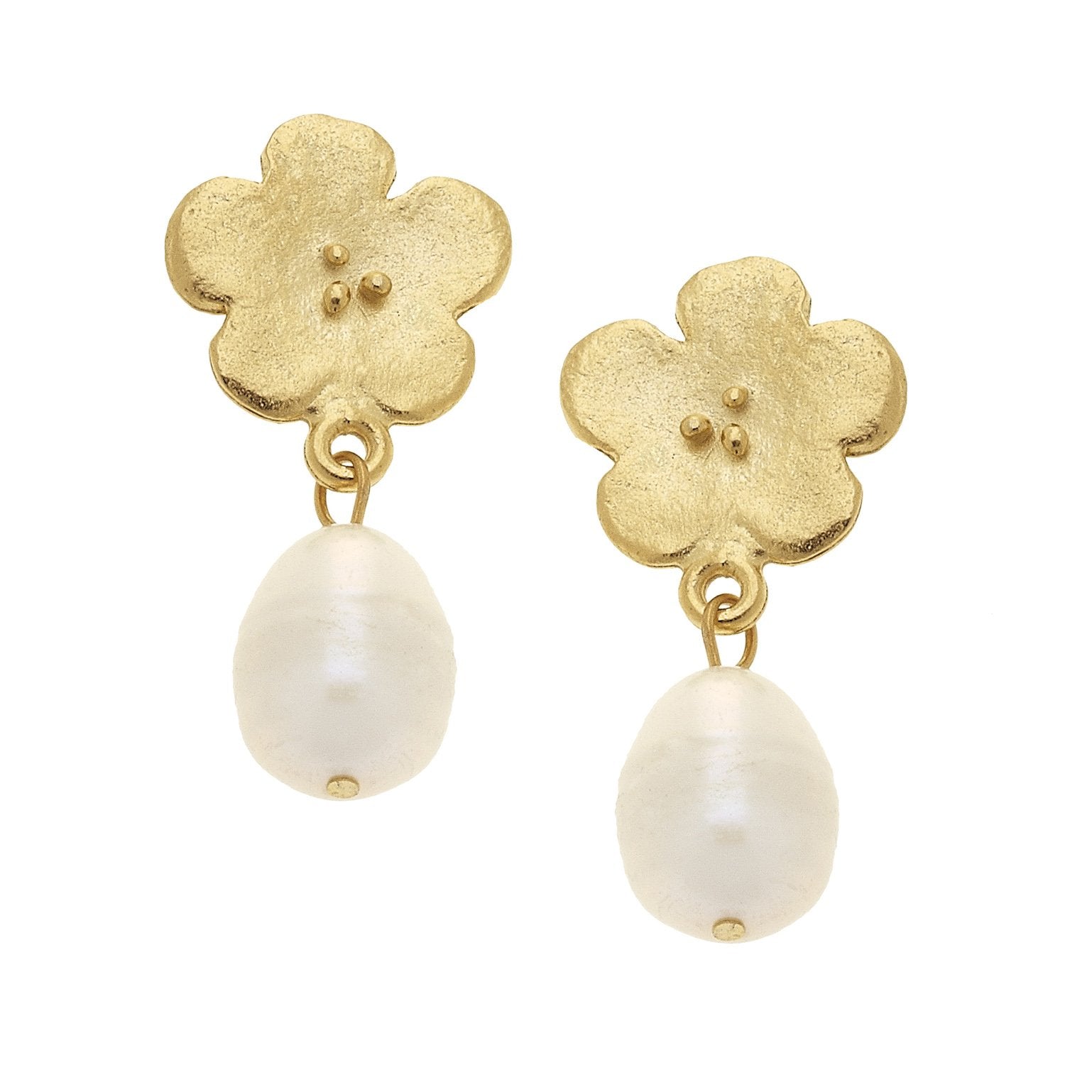 St. Louis Gold Pearl Drop Earrings