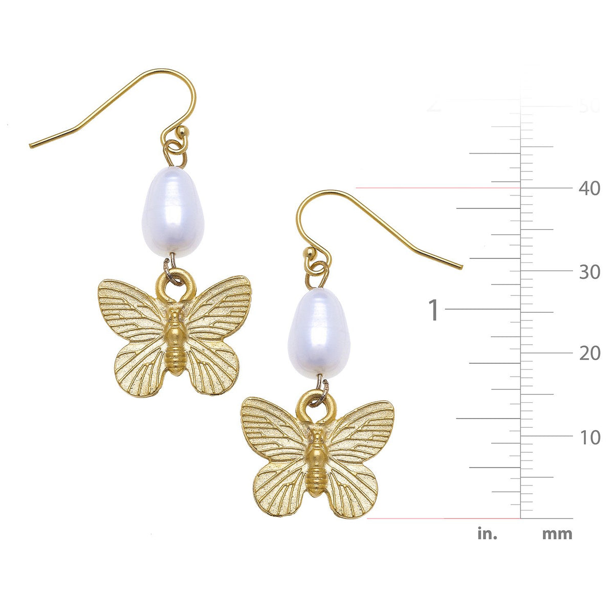 pearl butterfly earrings