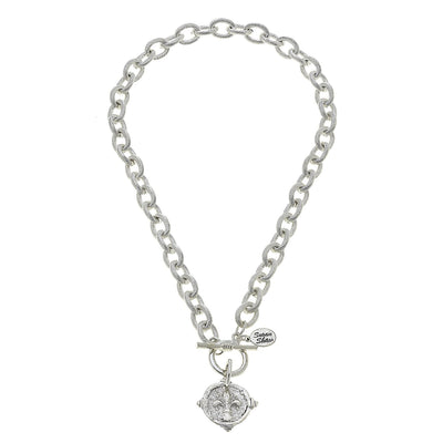Fleur-De-Lis Intaglio Chain Necklace - Susan Shaw Jewelry