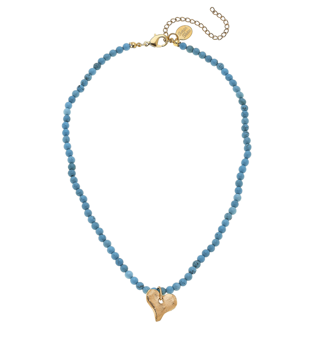 Turquoise Heart Beaded Necklace - Susan Shaw product image