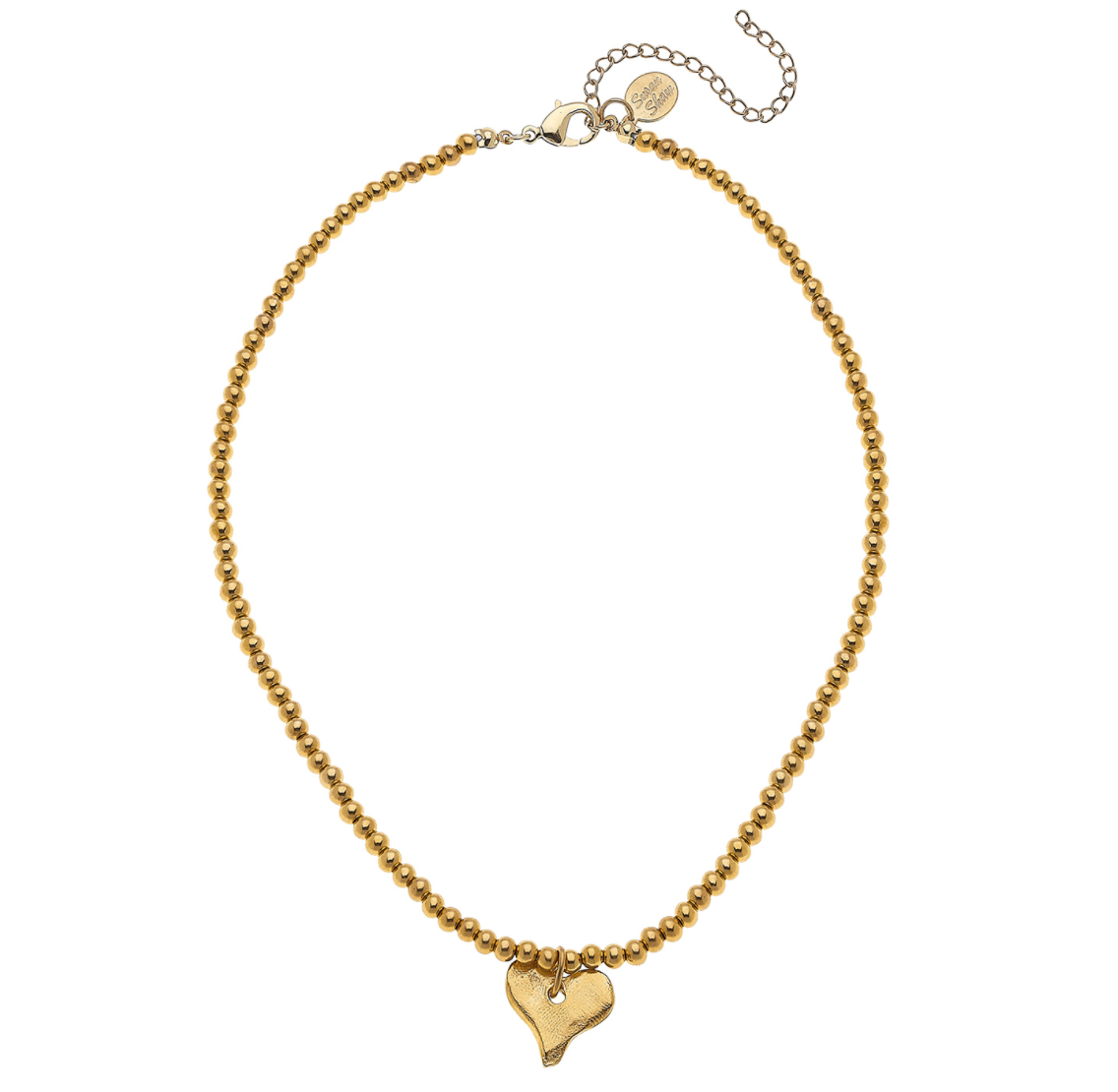 Gold Beaded Heart Necklace - Susan Shaw product image