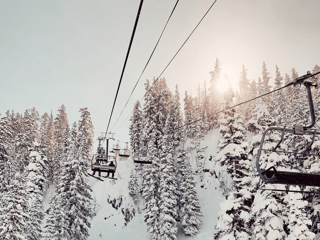 ski lift sunset